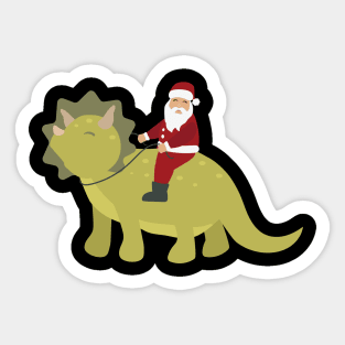 Santa riding a dinosaur Sticker